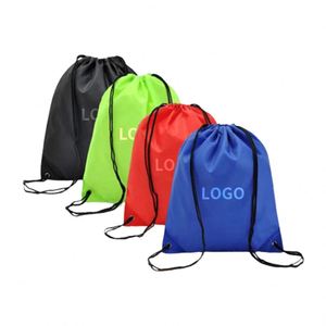 Custom Logo Draw <b>String</b> <b>Bag</b> Small Fitness Gym Waterproof Backpack for Business Promotional Giveaway - Product Image 1