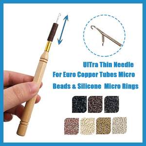 Aiguilles à crochet en acier inoxydable et silicone Amygirl, ultra-fines, micro-liens, boucles, 4 pièces, pour extensions de cheveux, salon - Product Image 5