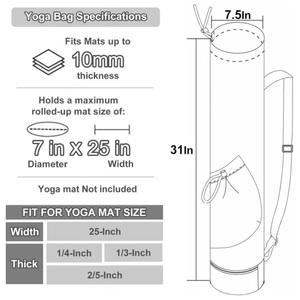 Ejercicio Yoga Mat Carrier Bolsa de almacenamiento multifuncional Mat Bag con bolsillo para botella de agua - Product Image 3