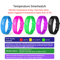 V9 Jam Tangan Gelang Olahraga Pintar Jam Alarm Bergetar Layar LED Monitor Suhu Otomatis Pedometer 3D