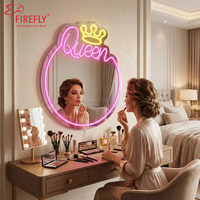 Enseigne néon personnalisée en miroir LED « Queen » pour décoration murale, lumière néon en acrylique pour chambre, salon, et salle de beauté