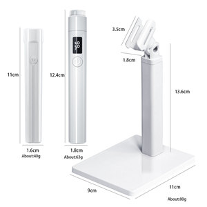 2025 New Mini UV LED 2-in-1 xách tay không dây/không dây Nail đèn <span class=keywords><strong>LCD</strong></span> hiển thị màn hình cảm ứng flash chữa Silicone đầu cho móng tay - Product Image 3