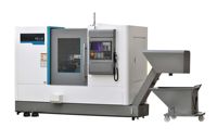 Tour CNC à banc incliné horizontal KDCL-10 à double broche, usage moyen, commande FANUC