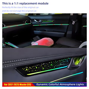 Kit de Iluminación Ambiental para Mazda <span class=keywords><strong>CX</strong></span>-<span class=keywords><strong>5</strong></span> 2017-2025, 4 Paneles de Puerta, Tiras LED de 256 Colores, Luces para Espacio de los Pies y Manijas, Iluminación <span class=keywords><strong>Interior</strong></span> para Auto - Product Image 3