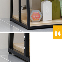 Rak Kosmetik Kayu 4 Tingkat Gaya Nordik Modern, Kabinet Display Ritel Laris Manis