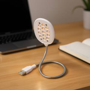 USB Flexible LED <b>Panel</b> <b>Light</b> 12LEDs Desk Reading Lamp White - Product Image 3
