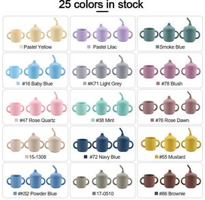 Lot de tasses à bec en silicone personnalisées pour bébés, qualité alimentaire, sans BPA, anti-déversement, pour tout-petits et enfants, ensemble cadeau pour nourrissons - Product Image 3