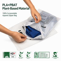 Sacs à fermeture éclair mats givrés personnalisés en PLA et PBAT biodégradables et compostables avec impression de logo pour l'emballage de vêtements