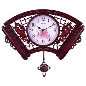 Chinese Style Fan Shape Wall <b>Clock</b> <b>Battery</b> Powered Living Room Decor Art Music <b>Clock</b> Single Face Irregular Design - Product Image 3