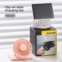 Ventilateur solaire multifonction à clipser avec contrôle de vitesse par bouton, portable pour voyage, extérieur, alpinisme, bureau, USB, transfrontalier