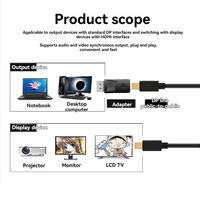 Adaptador DP Macho a Mini Thunderbolt Hembra, Conector USB con Revestimiento de PVC para Aplicaciones de Monitor