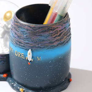 Globo di Neve Personalizzato con Logo del Brand e Astronauta, Portapenne Viola, Base Razzo '<span class=keywords><strong>My</strong></span> <span class=keywords><strong>Dream</strong></span>' per Decorazione Camera dei Bambini, Regalo - Product Image 6