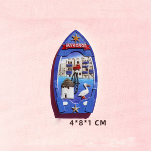 Grèce <span class=keywords><strong>Santorin</strong></span> Crète Mykonos Souvenir Réfrigérateur Aimant Lot Villes Bateau En Forme De Réfrigérateur Aimants Aimants Pour Réfrigérateur Grèce - Product Image 2