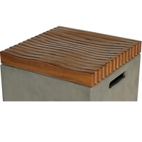 Tabouret de table en bois renforcé, carré, en fibre de verre hamac, pour jardin, patio, parc, maison, hôtel, bar à manger