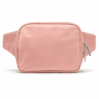 Sac banane unisexe 2L en tissu uni avec fermeture éclair en métal doré, large sangle réglable, imperméable, pour le sport – Expédition depuis l'entrepôt américain
