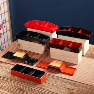 Platos de Servir Japoneses Compartimentados, Pequeños y Decorativos, para Comidas de Hotel y Uso en Restaurantes, Diseño de Color Sólido - Product Image 3