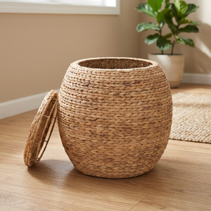 Eco-Friendly Luxury Multifunction Wood <b>Storage</b> Baskets for Bathroom Pantry Cabinet Handwoven Multi-Purpose Portable Onion <b>Hamper</b> - Product Image 1
