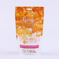 16oz 454g pochette traditionnelle en plastique à fermeture éclair pour couscous avec fenêtre transparente