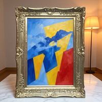 Cadre de peinture à l'huile baroque antique orné de feuilles d'or classiques surdimensionnées