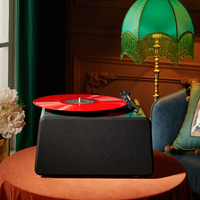Tourne-disque Portable Vintage en bois et vinyle avec un design Bluetooth de qualité supérieure, à la mode et d'apparence nouvelle. Phonographe