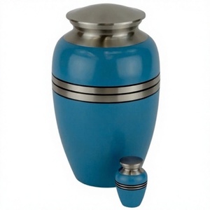 Urna de metal de estilo americano clásico alto El Peltre clásico azul óxido más popular para cenizas de cremación - Product Image 1
