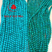 Perles de pierres précieuses en turquoise verte et howlite blanche teintée en vert, vente en gros
