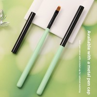 Kit de stylos pour nail art avec manche en bois, pour base coat, peinture couleur, gel UV, estompage, dessin de lignes, pinceau carré, pinceau style français, pinceau pour débutants