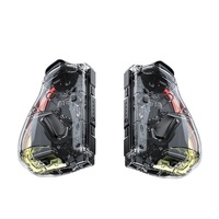 Manette de jeu mobile sans fil NKIWI LinYuvo, style transparent, arc-en-ciel respirant, 8 couleurs LED, compatible avec les jeux mobiles