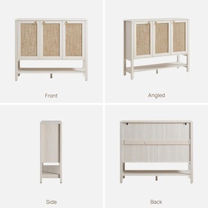 Proveedor de Fábrica: <span class=keywords><strong>Zapatero</strong></span> Alto de Ratán con 3 Puertas y Capacidad para 30 Pares, Organizador de Zapatos para Entrada con Estantes Ajustables - Product Image 5