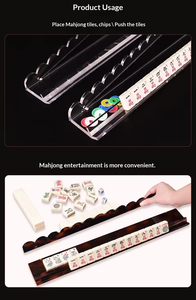 Regla de Mahjong Acrílica, Estilo Americano, Magnética, Transparente, Color Carey, Juego de 4 Piezas - Product Image 2