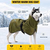 Veste d'hiver thermique coupe-vent pour chien avec capuche intégrée et sangle de ventre réglable pour Golden Retriever, Great Dane, chien de grande taille