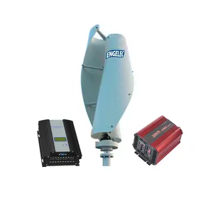 Turbina aerogeneradora pequeña, sistema de energía eólica de 400w, para uso doméstico, montada en el techo, tipo espiral, eje vertical, con controlador MPPT e inversor - Product Image 1