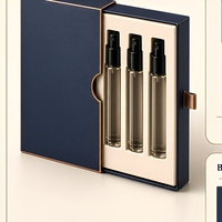 Coffret Cadeau Personnalisé pour Échantillons de Parfum Homme, Boîte Pliable en Carton avec Fenêtre Découpée