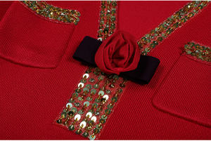 <span class=keywords><strong>Abito</strong></span> elegante in maglia primaverile con decorazione a forma di rosa da donna a manica lunga scollo a V <span class=keywords><strong>abito</strong></span> <span class=keywords><strong>corto</strong></span> Mini a linea - Product Image 6