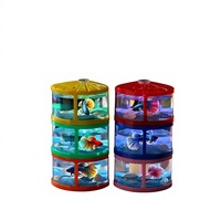 Mini aquarium brillant en forme d'éventail, présentoir portable pour animaux de compagnie de bureau, aquarium décoratif léger