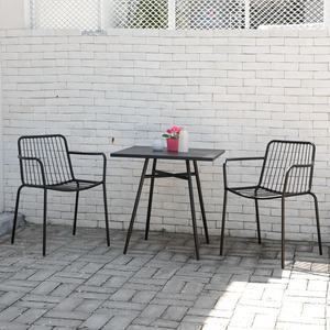 تصميم حديث من أسلاك الحديد التراص كراسي الطعام المعدنية توريد المصنع لمقهى مطعم شرفة الاستخدام - Product Image 1