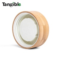 Nouvel arrivage de tasses à thé isolées transparentes en verre à haute teneur en bore de 17 oz 500ml avec couvercle en bambou et couvercle en silicone