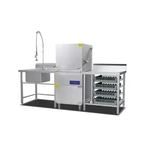 Máy rửa chai thủy tinh tự động đầy đủ máy rửa chén thương mại tự động dễ lắp đặt
