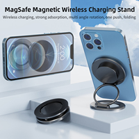 Support de téléphone magnétique sans fil Fy100-a et chargeur avec design flexible en alliage d'aluminium pour téléphones mobiles, utilisation sur le bureau et au lit