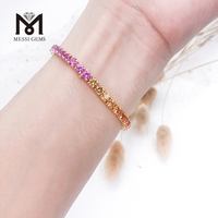 Messi — bracelet synthétique en or véritable 10k, bijoux pour femme, bijoux à la mode, couleur rose rubis, tennis, cadeau