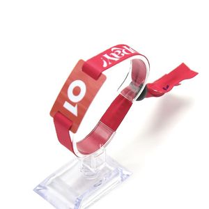 콘서트 전시회 티켓 식별 호텔 지불을위한 맞춤형 13.56Mhz <span class=keywords><strong>RFID</strong></span> 짠 팔찌 NFC 인터페이스 1K 칩 - Product Image 1