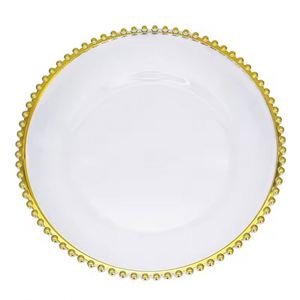 Assiettes de Présentation Dorées Transparentes pour Mariage – Vente en Gros, Réutilisables, 13 Pouces, Classiques, Rondes, en Plastique – Support Inclus - Product Image 2