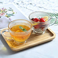 Vente en gros de tasses à café de céréales petit déjeuner tournesol vintage nordique personnalisées tasses en verre de lait