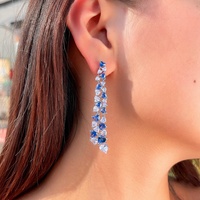 Pendientes de Moda con Detalles de Circonita, Chapados en Hierro, 3m, para Vestimenta Formal de Mujer, Regalo