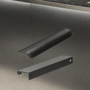 Poignées de meuble longues et durables noires modernes pour armoire de chambre, poignées de porte de placard dissimulées, boutons de tiroir, quincaillerie - Product Image 3