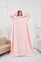 Chinesische Fabrik Maßgefertigte Sherpa-Fleece Tragbare Decke für Erwachsene Winter-Flanell mit Warmen Ärmeln King-Size TV-Decke