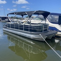 Bateau gonflable en aluminium entièrement soudé de 23 pieds/7m, bateau de ponton de maison de fête avec moteur à vendre