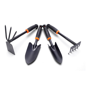 Ensemble d'outils <span class=keywords><strong>de</strong></span> <span class=keywords><strong>jardin</strong></span> en quatre pièces <span class=keywords><strong>de</strong></span> haute qualité pelle à fleurs manche en vinyle râteau à cinq dents grande pelle et petite pelle houe à double usage - Product Image 5