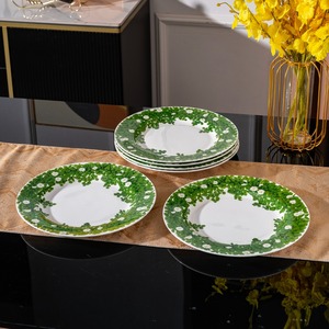 High Quality American Style Bone China Flower-Shaped Soup <b>Plates</b> Non-Toxic On-Glazed Finish 6-Piece Dinnerware Set for Kitchen - Product Image 1