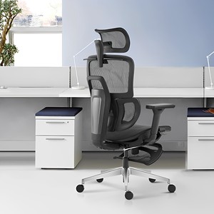 Silla de oficina ergonómica de calidad VIP ejecutiva de lujo con soporte lumbar giratorio jefe silla cómoda de malla completa con reposapiés - Product Image 6